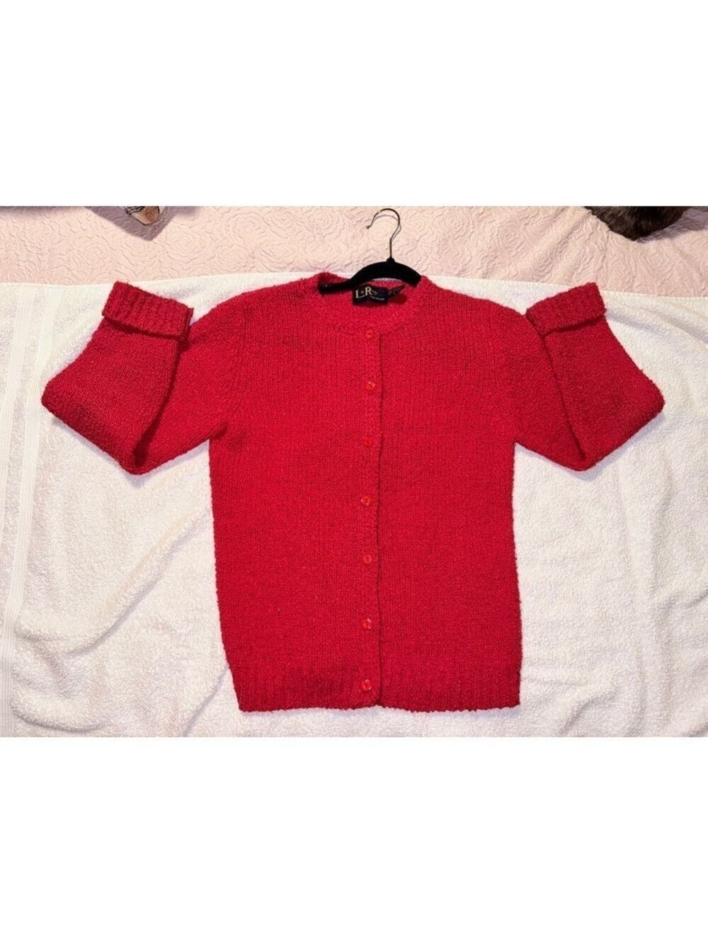 Red vintage sweater LeRoy knitwear size small Taiwan made - Picture 6 of 9